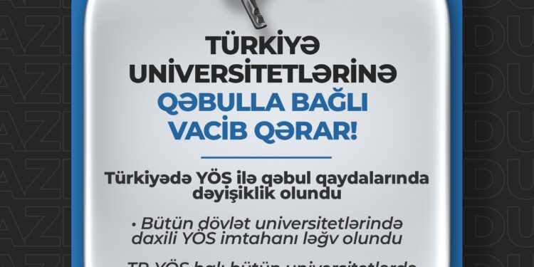 TÜRKİYƏ UNİVERSİTETLƏRİNƏ QƏBULLA BAĞLI VACİB QƏRAR!